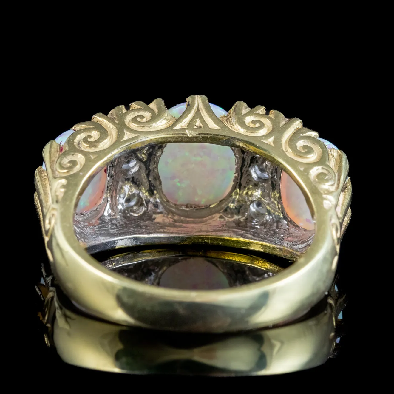 Victorian Style Opal CZ Statement Ring