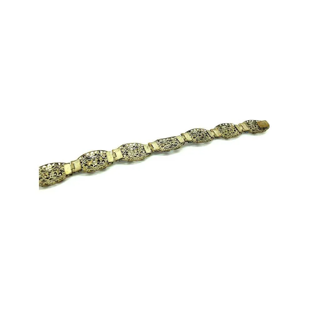 Vintage 1920s Art Deco Czech Bohemian Floral Bracelet