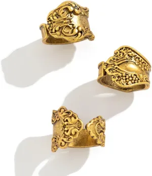 Vintage Knuckle Rings Set for Women Bohemian Retro Hollow Carved Flower Rings Boho Stackable Chunky Rings Set Y2k Ring Statement Rings Vintage Bohemian Style Jewelry for Women