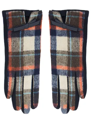 Vintage Style Black Check Winter Gloves