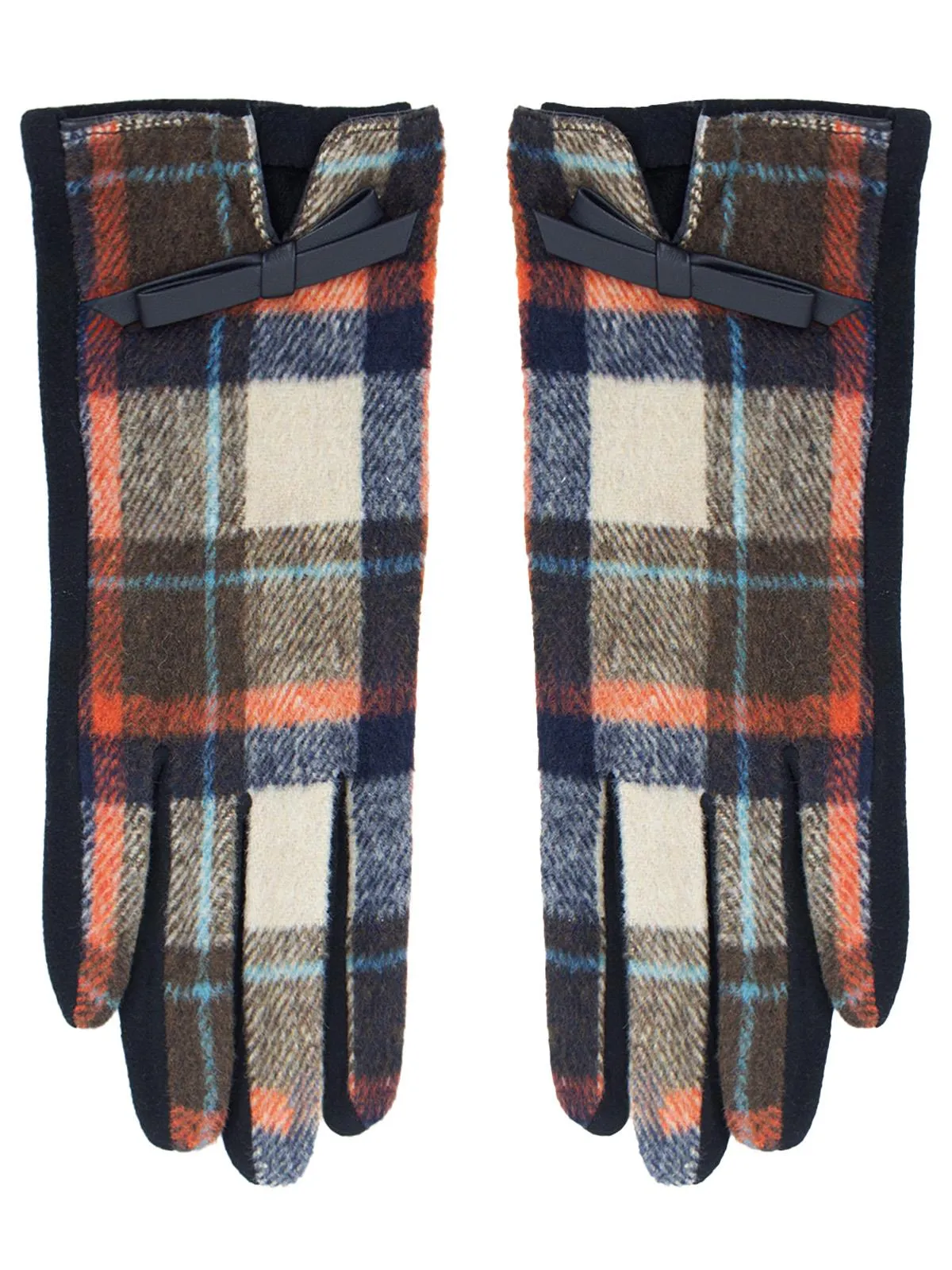 Vintage Style Black Check Winter Gloves