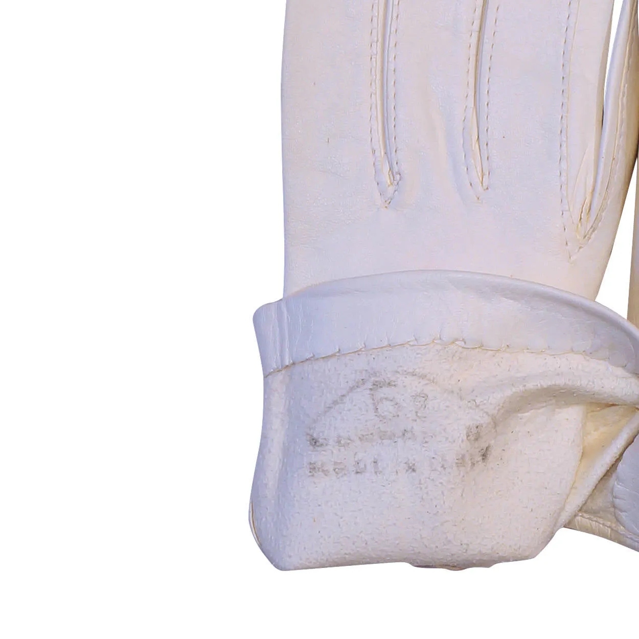 Vintage Unused Italian Kid Leather Gloves White Made in Italy Ladies Size 6.5
