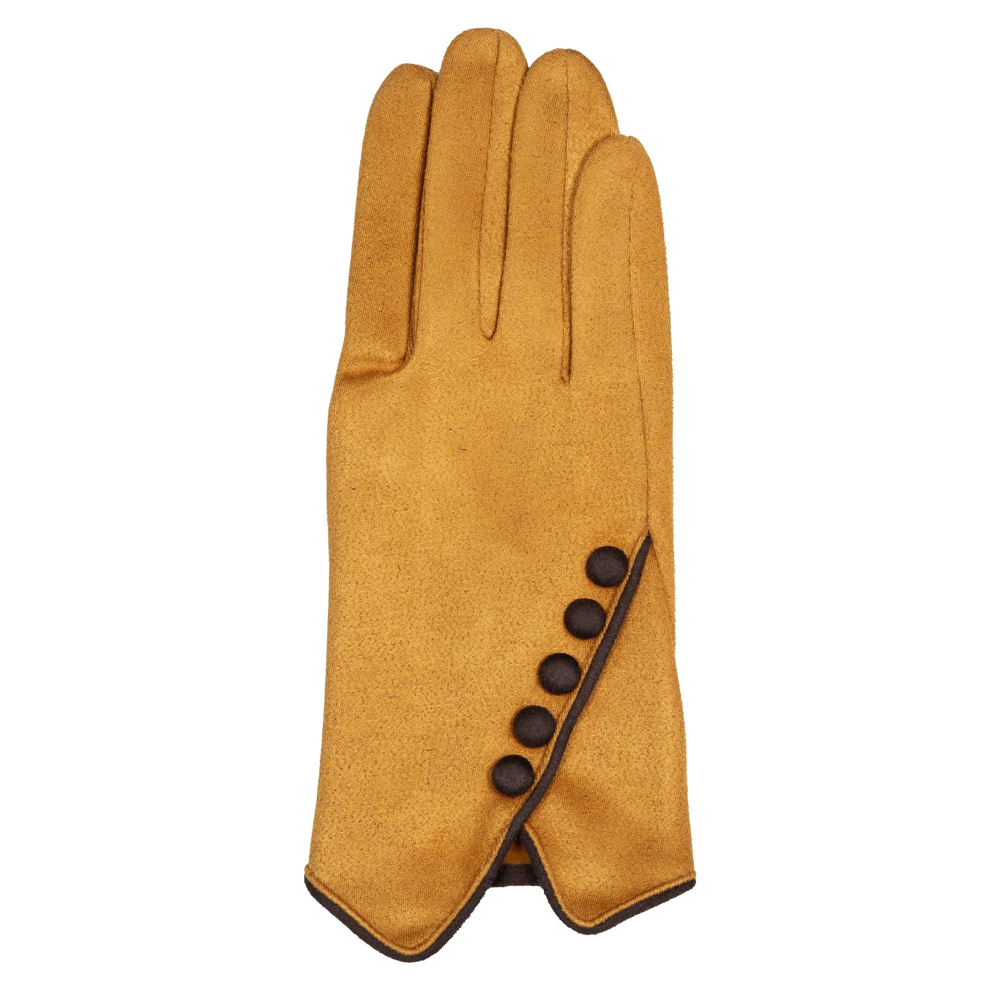 Women’s Faux Suede Gloves with Buttons