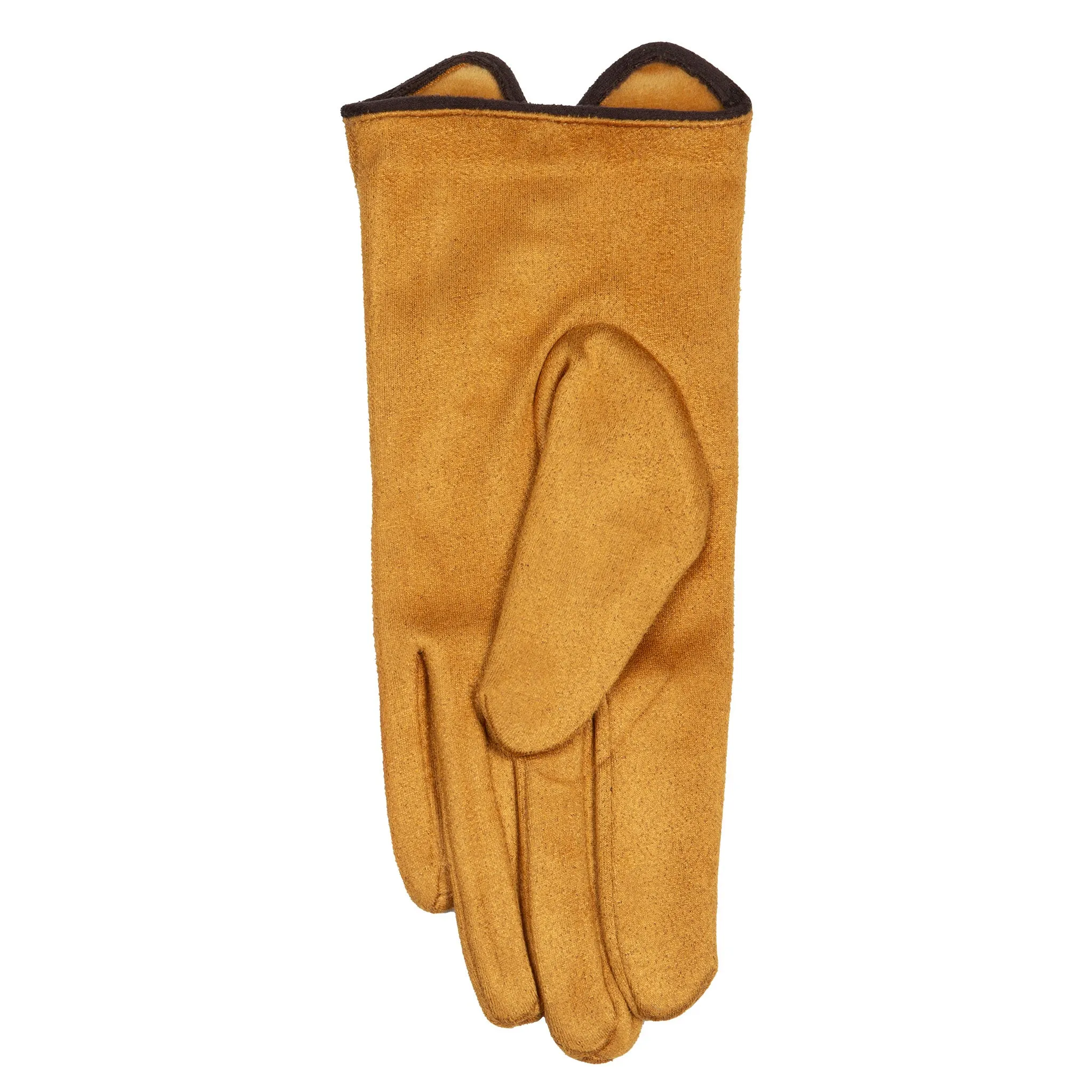 Women’s Faux Suede Gloves with Buttons