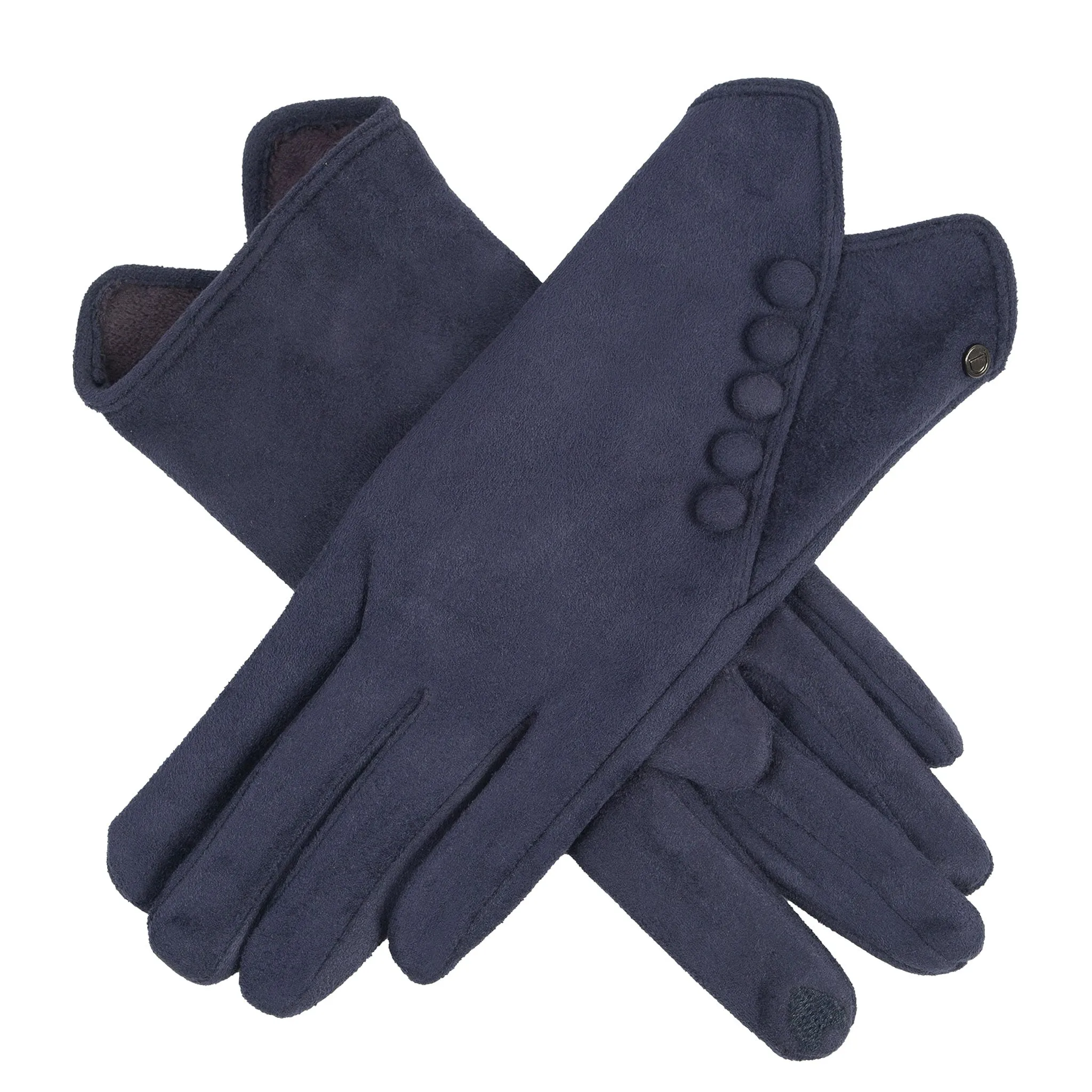 Women’s Faux Suede Gloves with Buttons