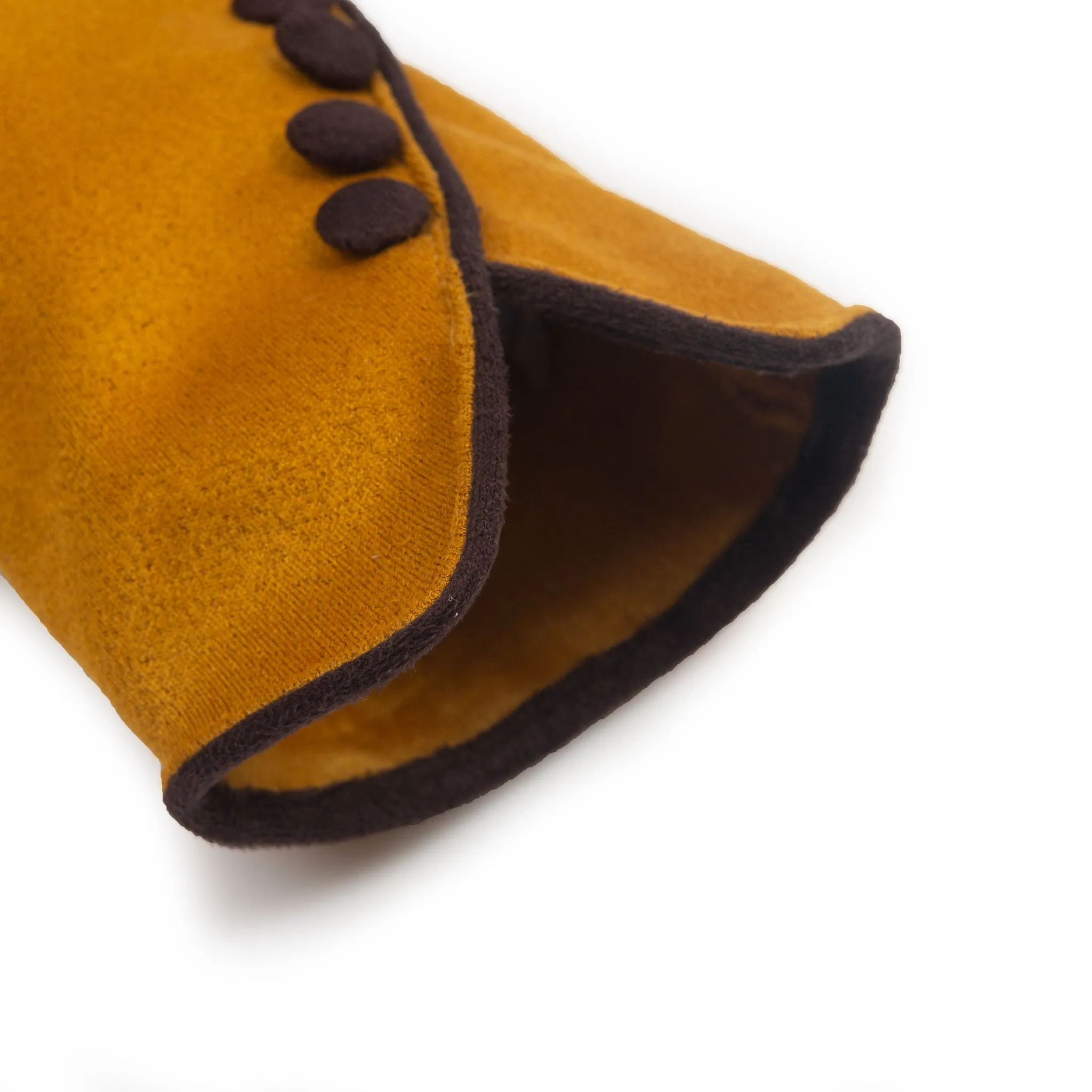 Women’s Faux Suede Gloves with Buttons