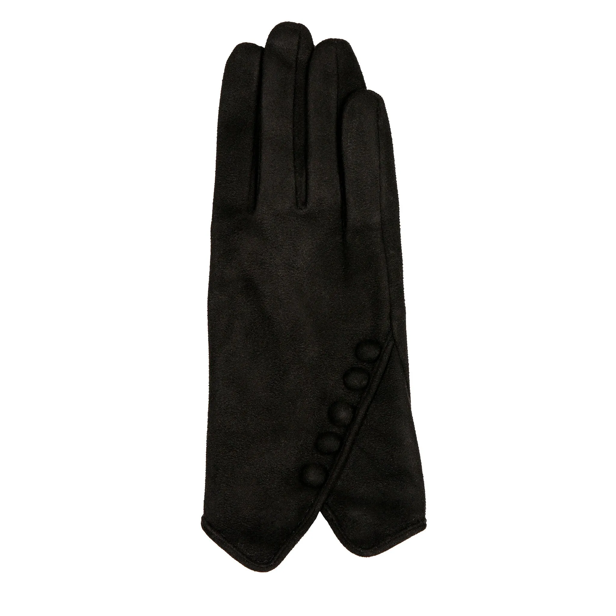 Women’s Faux Suede Gloves with Buttons