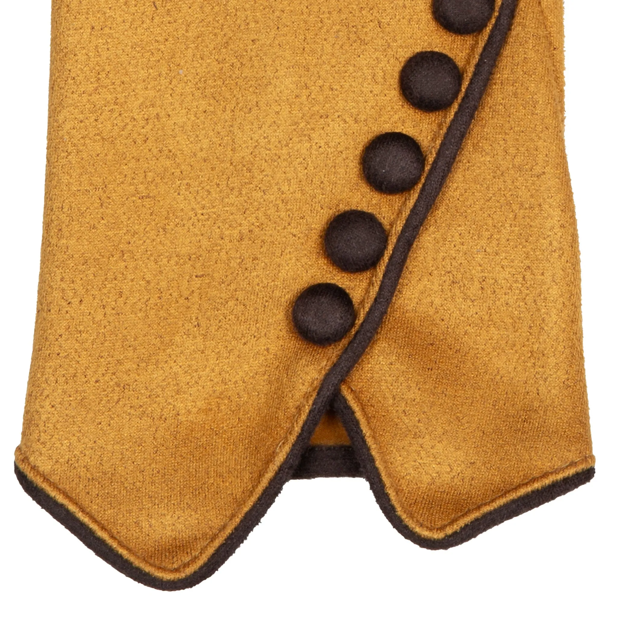 Women’s Faux Suede Gloves with Buttons